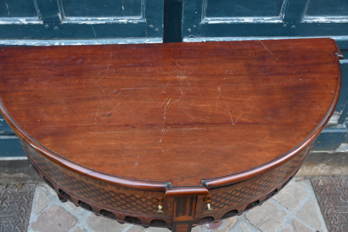 Console demi lune Angleterre XIX-photo-3