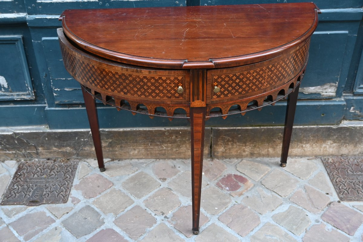 Console demi lune Angleterre XIX-photo-2