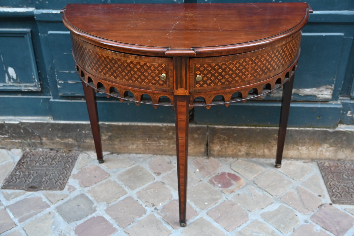 Console demi lune Angleterre XIX-photo-5