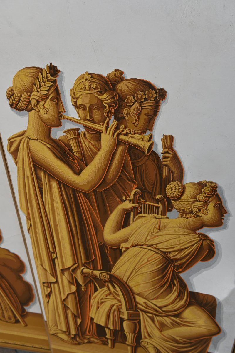 Suite Of Five Wallpaper Panels XIX Empire Period Zuber-photo-2