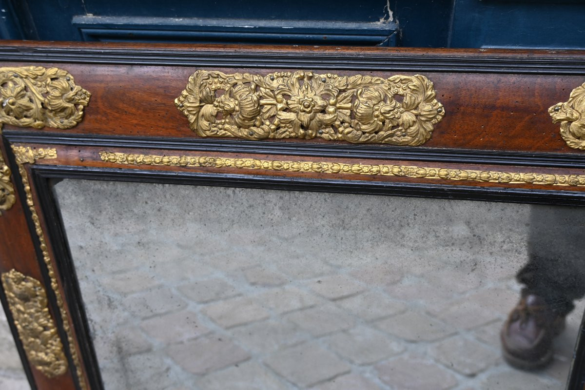 Miroir d époque Louis XIV , bois et laiton-photo-3