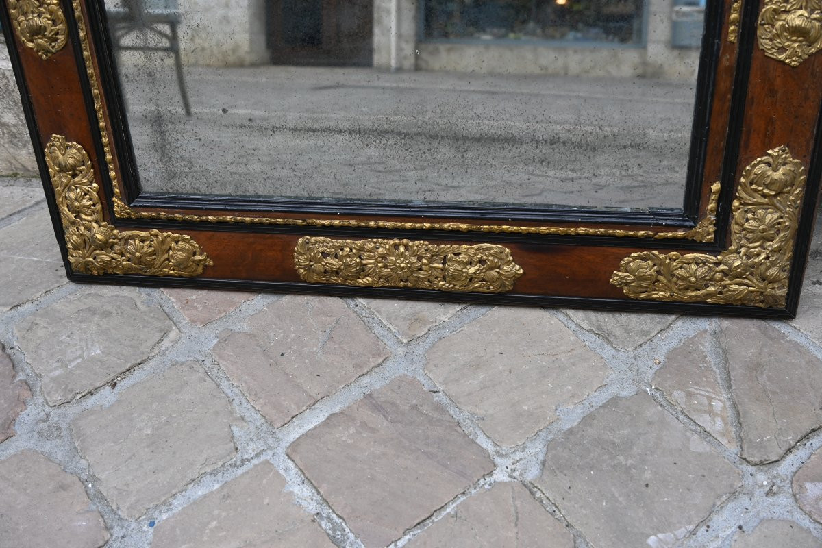 Miroir d époque Louis XIV , bois et laiton-photo-4