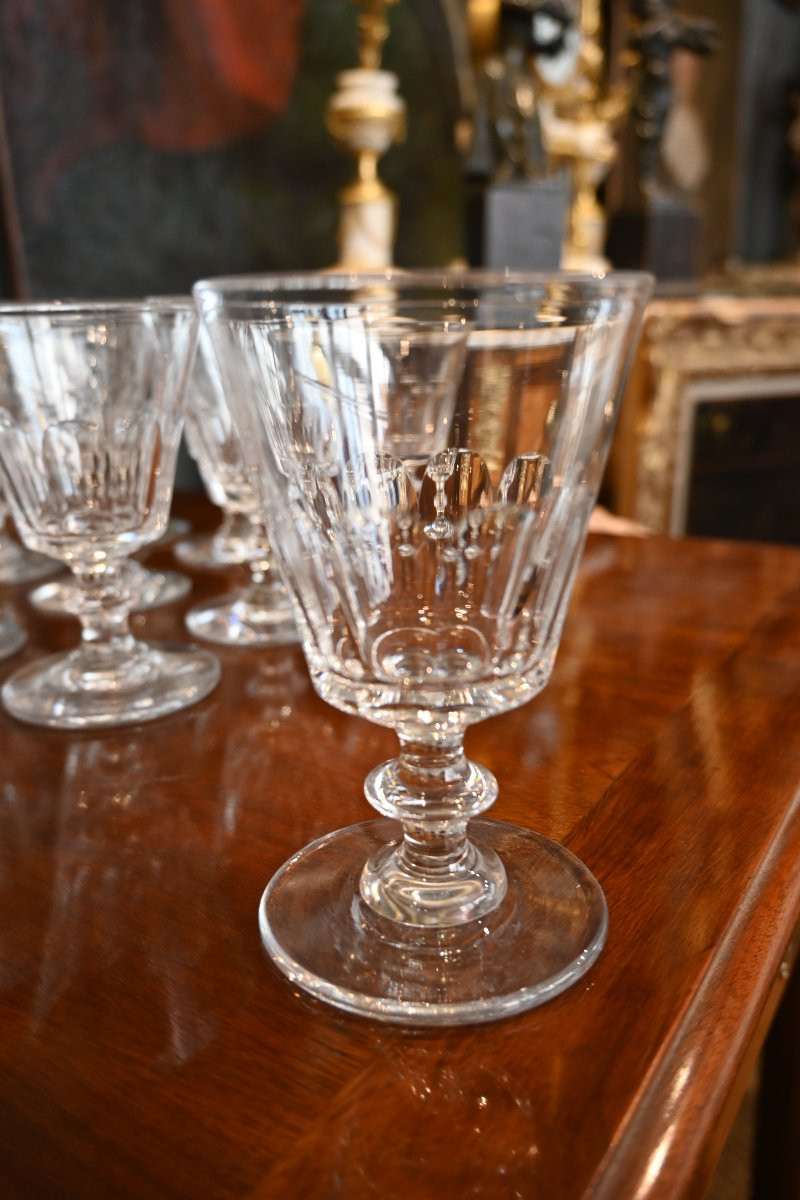 Baccarat , suite de 15 verres à eau cristal XIX modèle Caton-photo-4