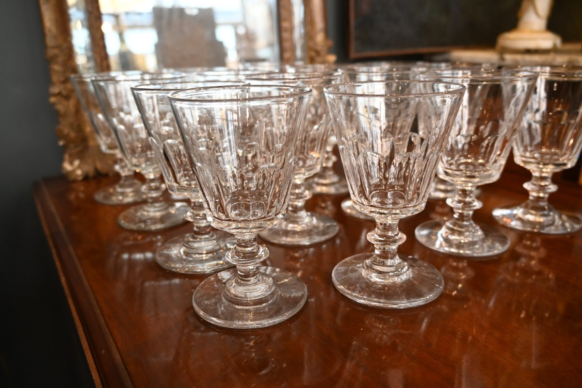 Baccarat , suite de 15 verres à eau cristal XIX modèle Caton-photo-1