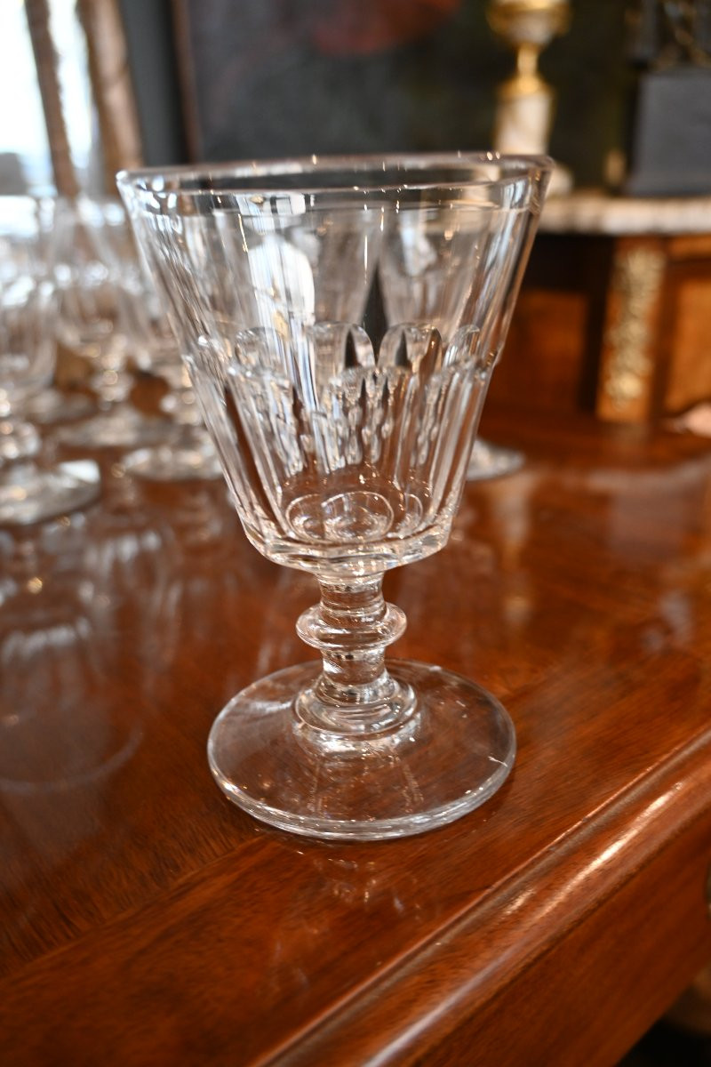 Baccarat , suite de 15 verres à eau cristal XIX modèle Caton-photo-2