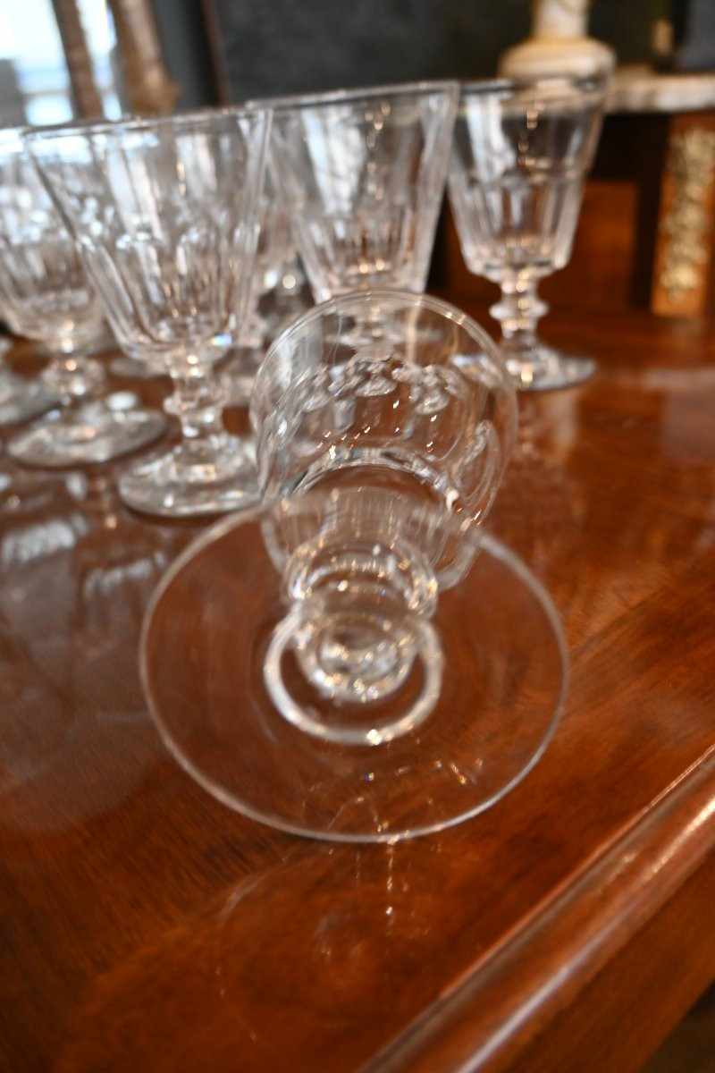 Baccarat , suite de 15 verres à eau cristal XIX modèle Caton-photo-3