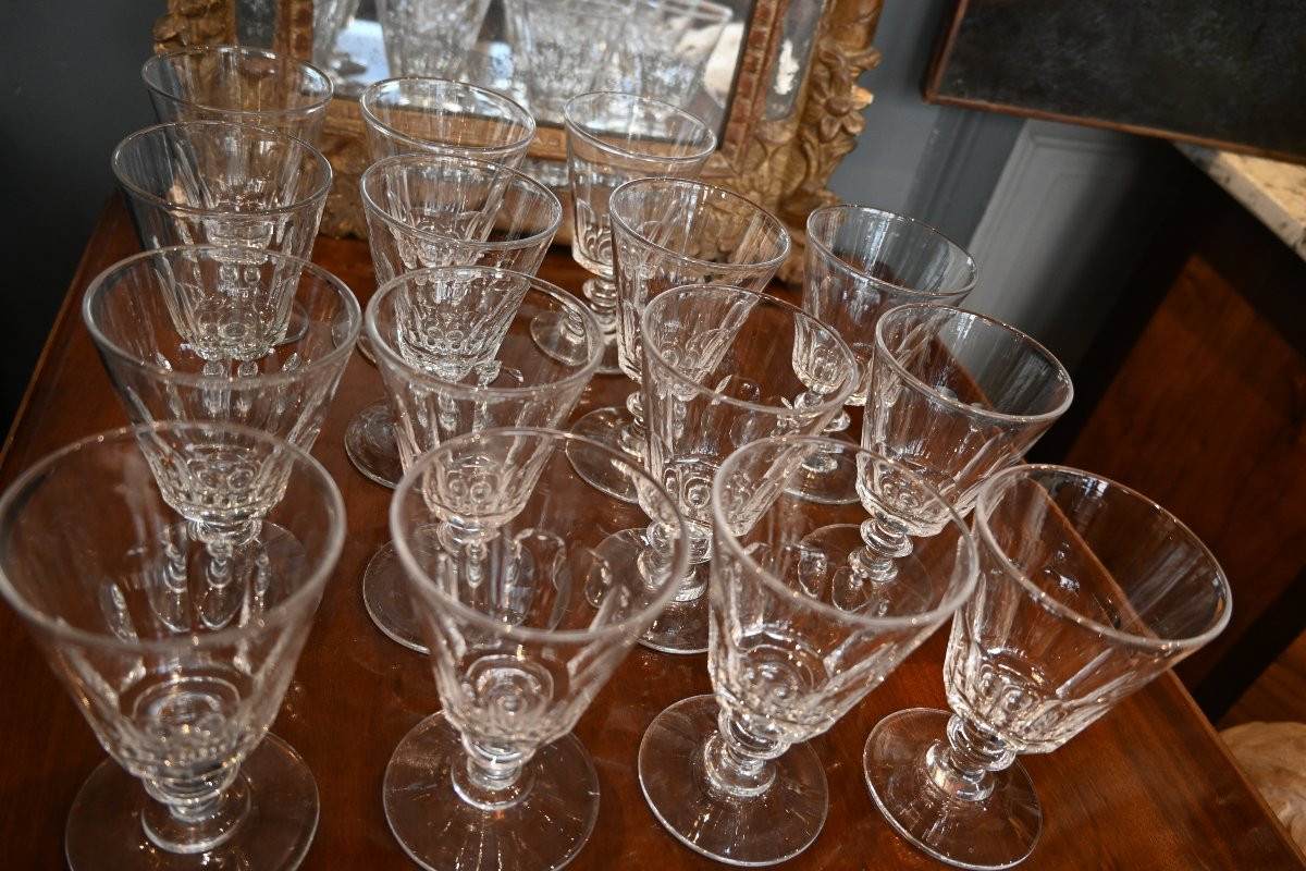 Baccarat , suite de 15 verres à eau cristal XIX modèle Caton-photo-6