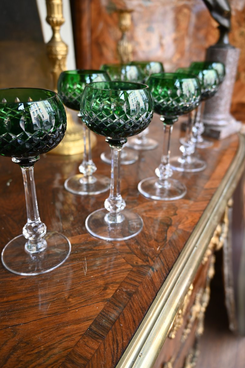 Saint Louis 8 Crystal Glasses, Roemer Model-photo-2