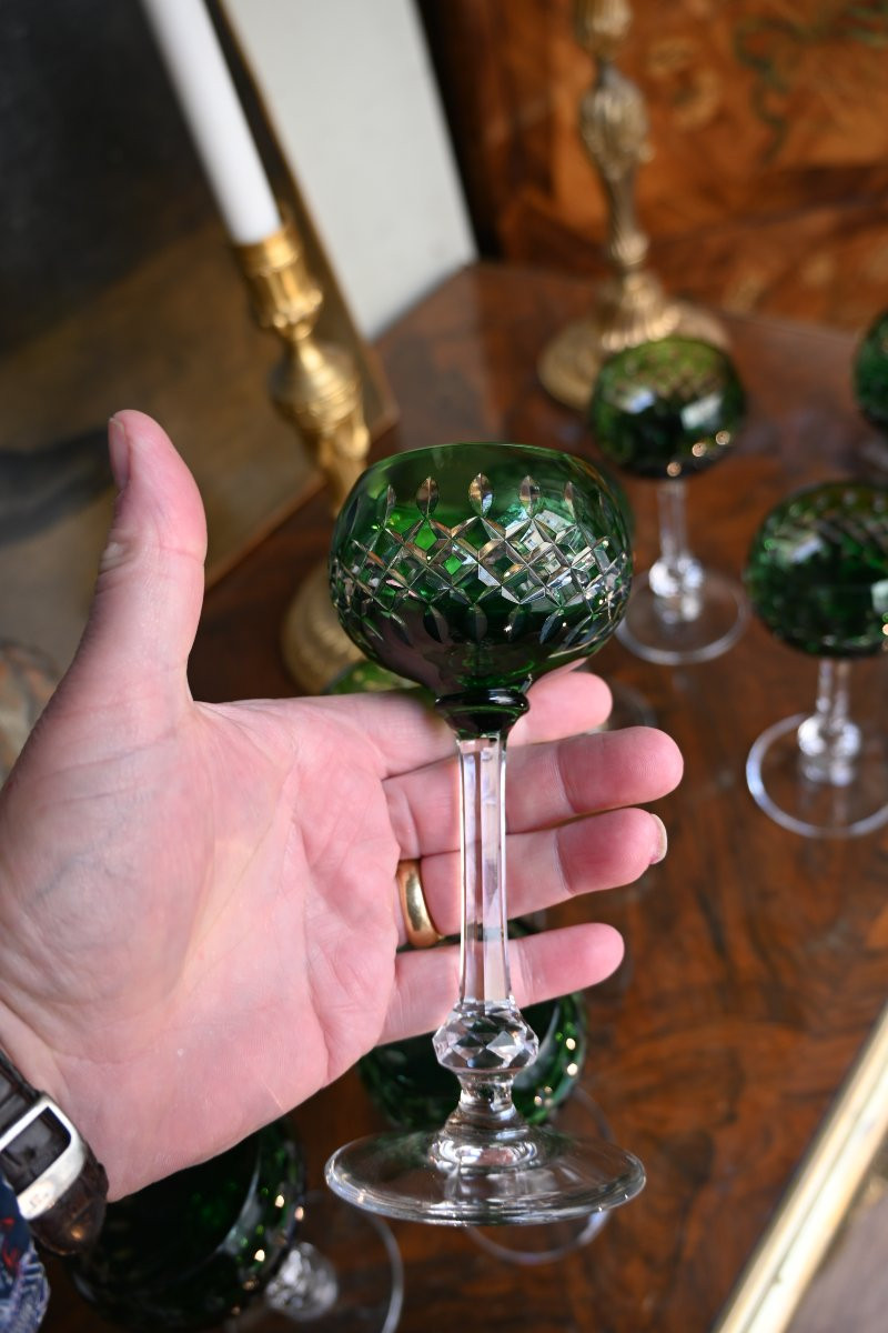 Saint Louis 8 Crystal Glasses, Roemer Model-photo-4