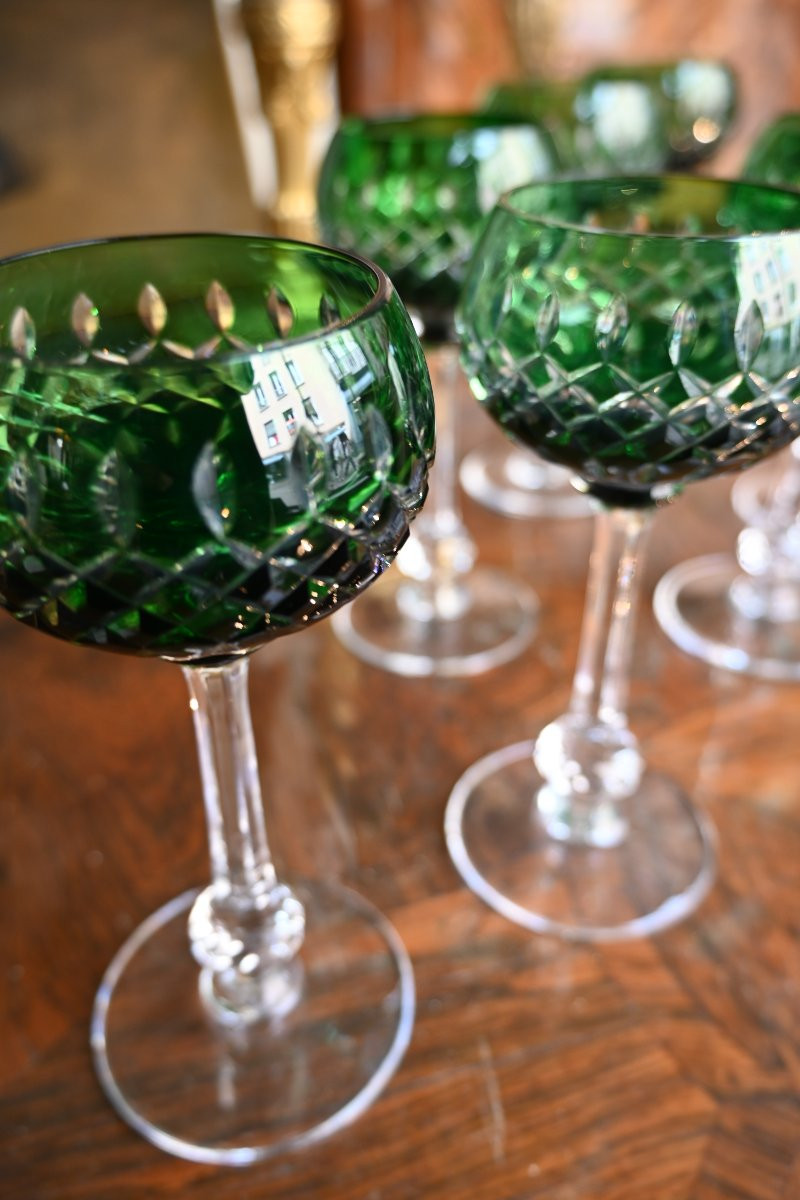 Saint Louis 8 Crystal Glasses, Roemer Model-photo-7