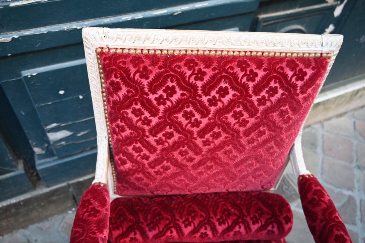 Rare Pair Of Louis XVI Low Armchairs -photo-2