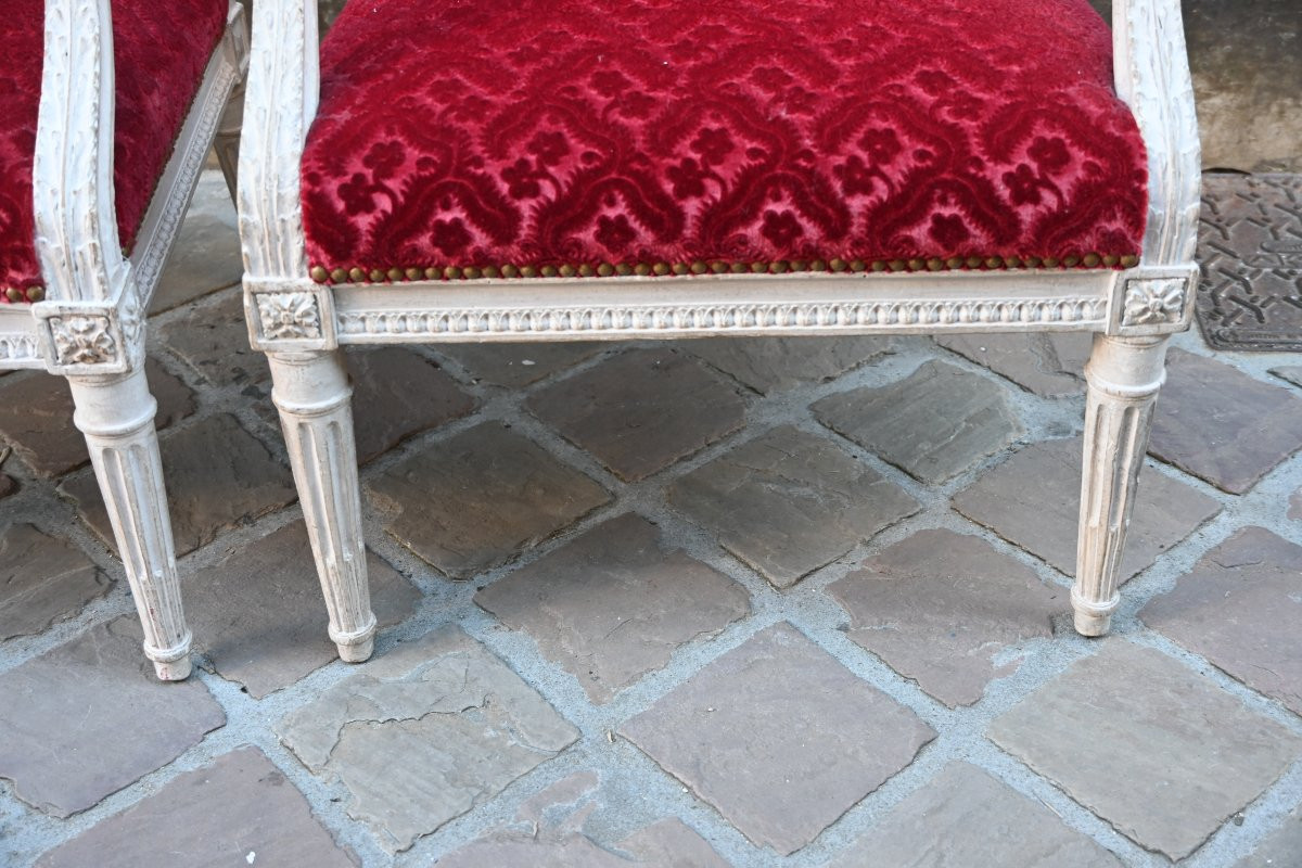 Rare Pair Of Louis XVI Low Armchairs -photo-5