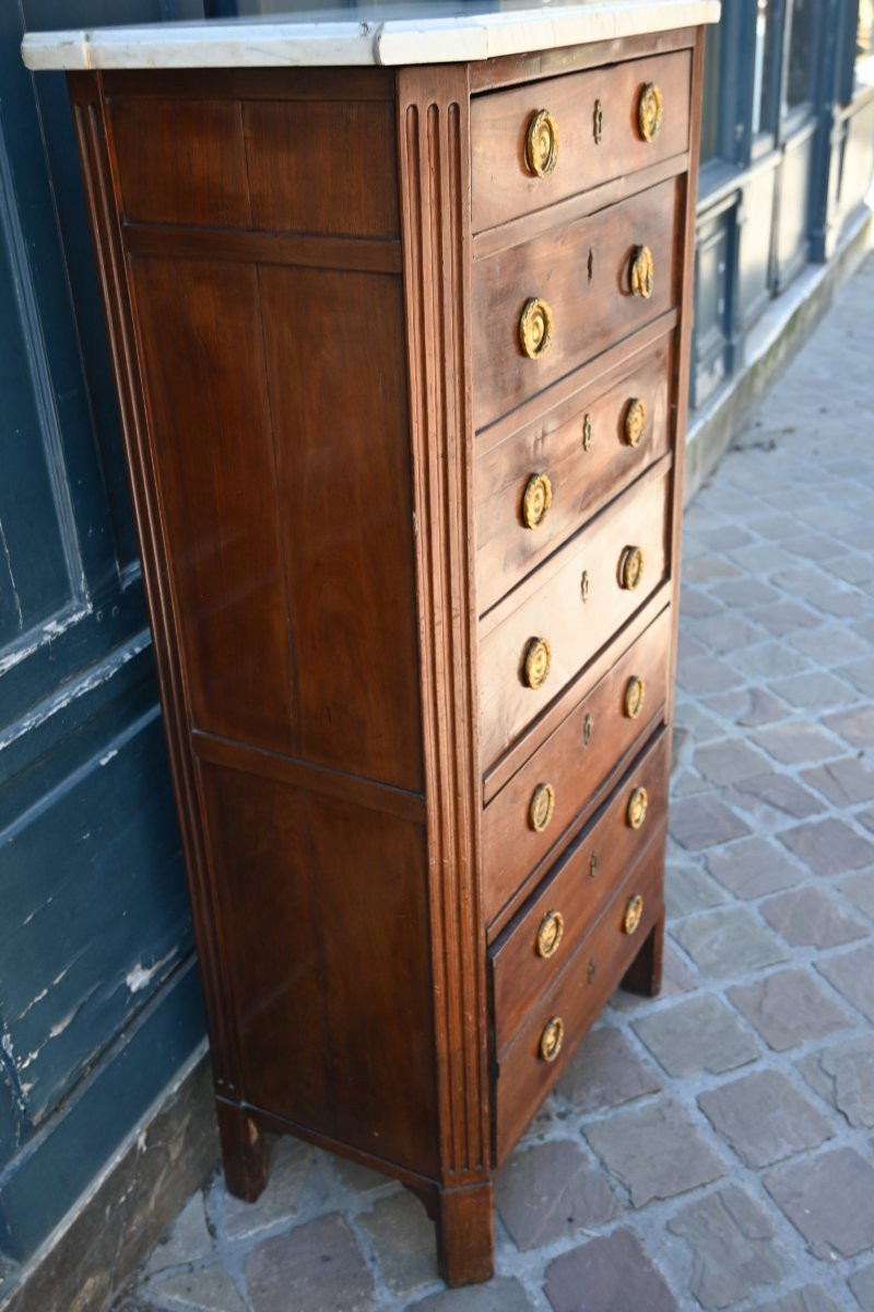 Semainier en acajou  d époque Louis XVI  , estampillé de Louis  Noel Malle-photo-2