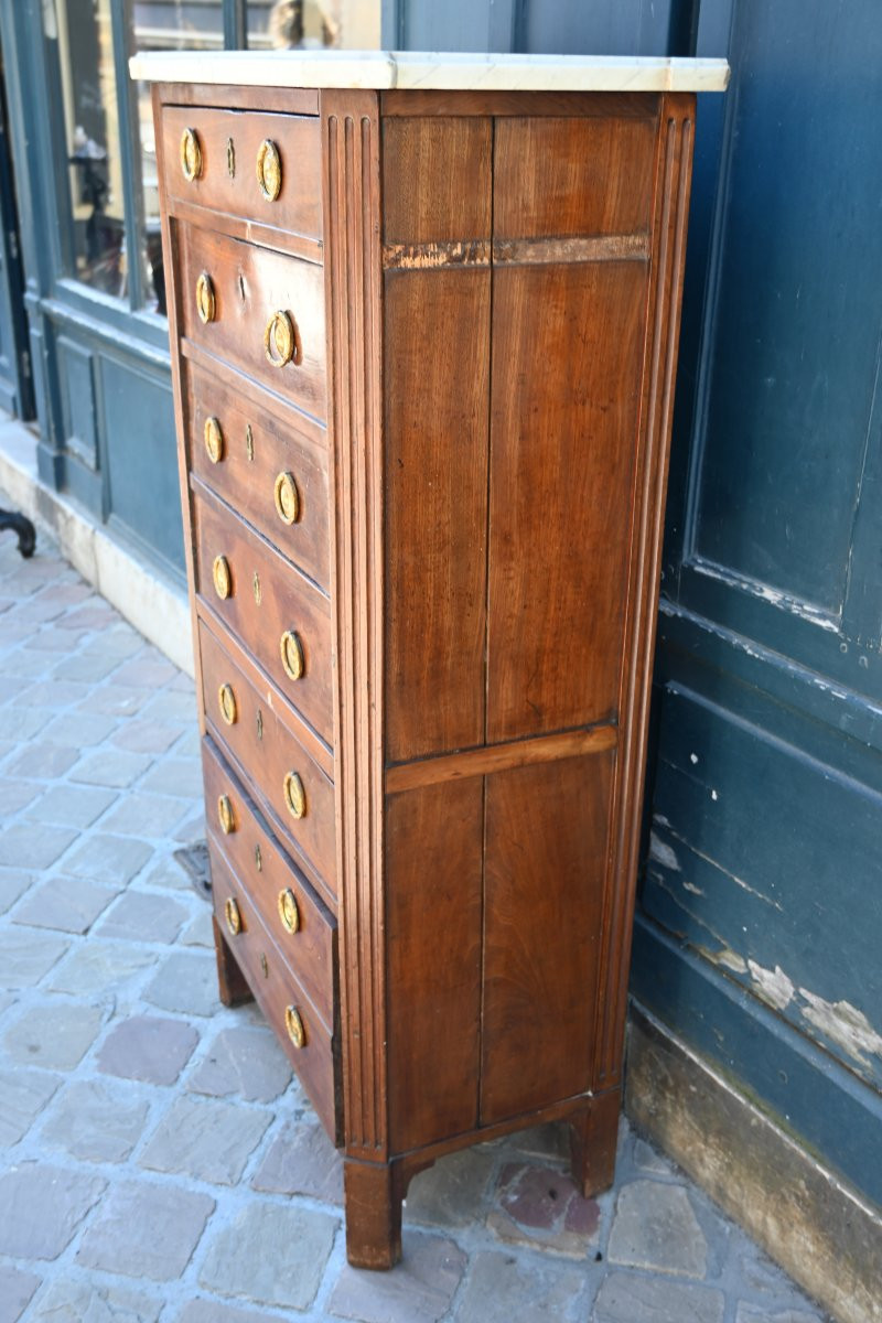 Semainier en acajou  d époque Louis XVI  , estampillé de Louis  Noel Malle-photo-4