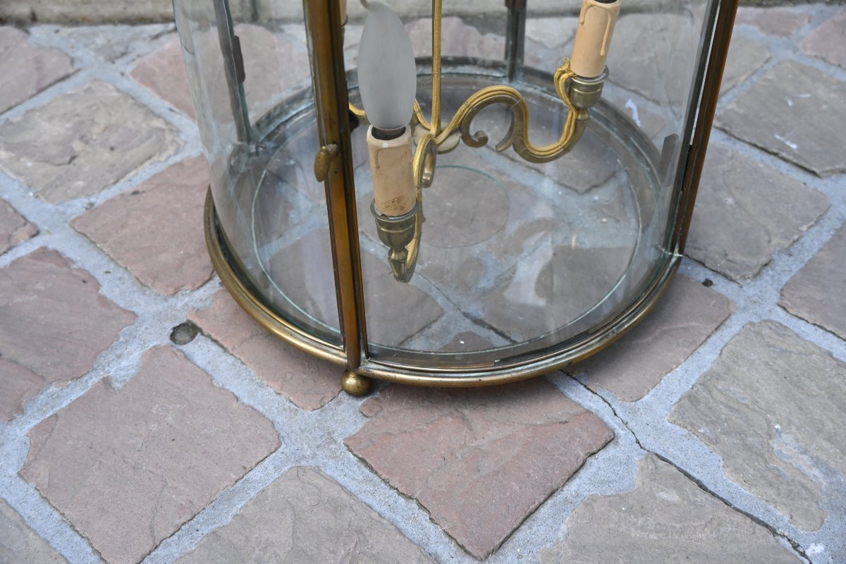 Lanterne circulaire à vitres ceintrées de style Louis XVI-photo-6