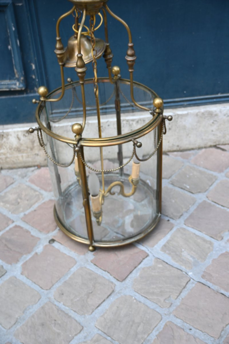 Lanterne circulaire à vitres ceintrées de style Louis XVI-photo-7