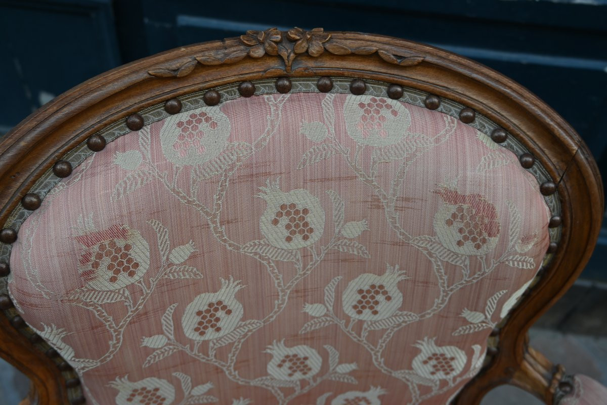 Paire de cabriolets d époque Louis XV du XVIII-photo-1