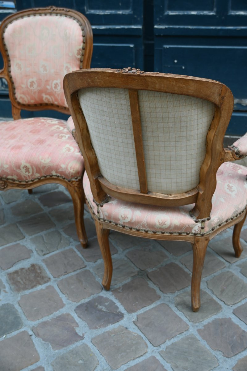 Paire de cabriolets d époque Louis XV du XVIII-photo-7