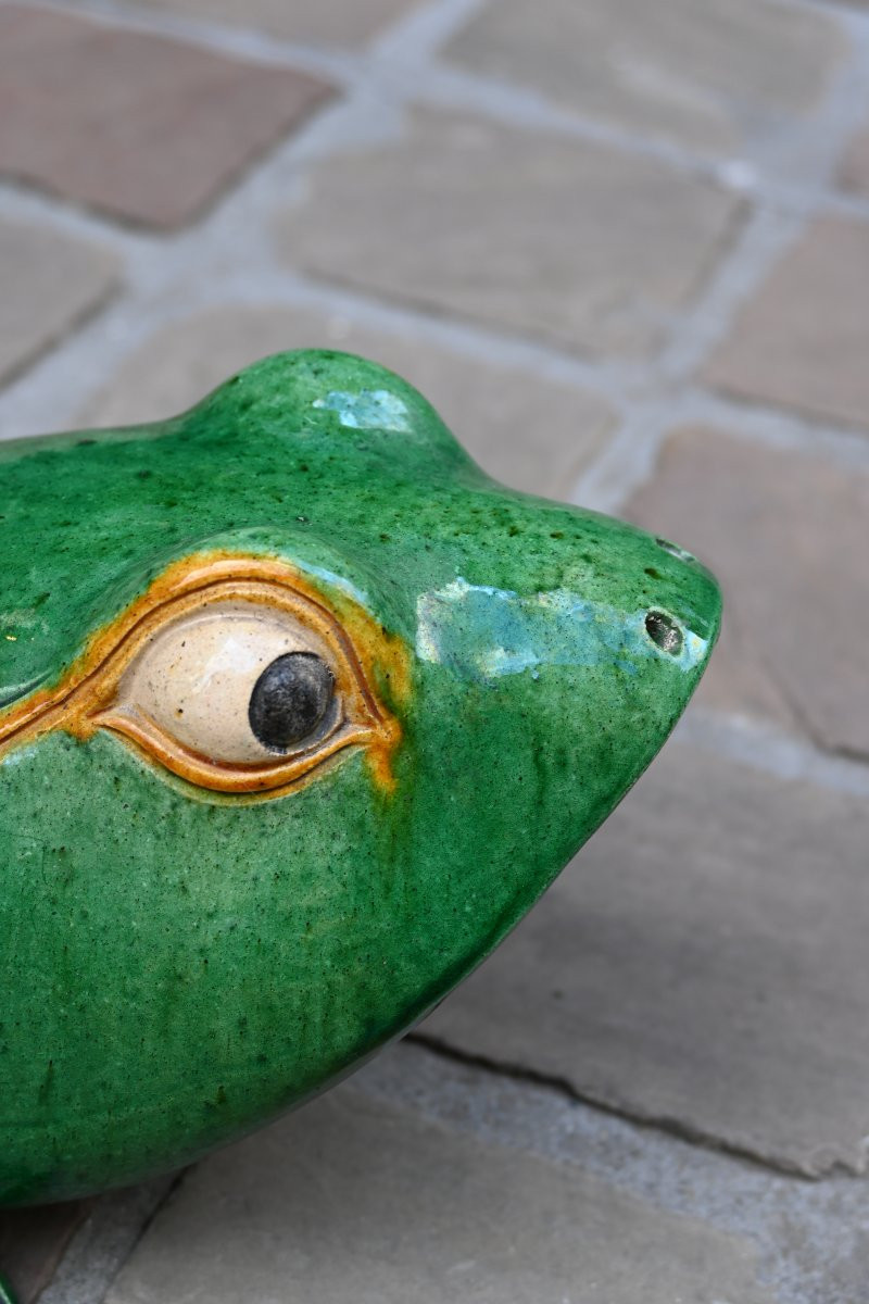 Frog In Planter , Earthenware China-photo-3