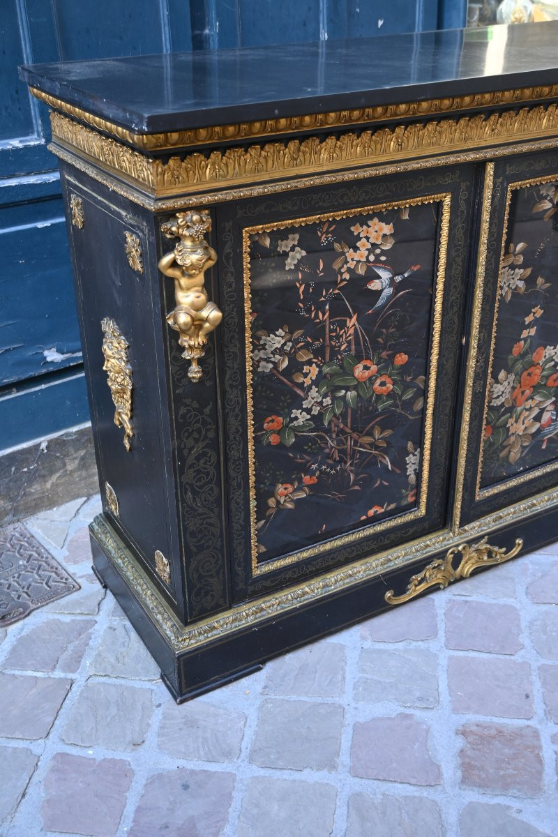 Meuble,vitrine de style Louis XIV  , marqueterie Boulle ,Napoléon III-photo-2