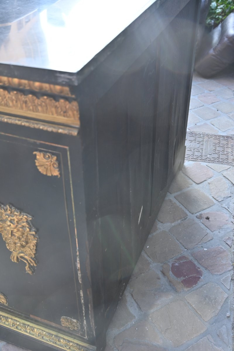 Meuble,vitrine de style Louis XIV  , marqueterie Boulle ,Napoléon III-photo-5