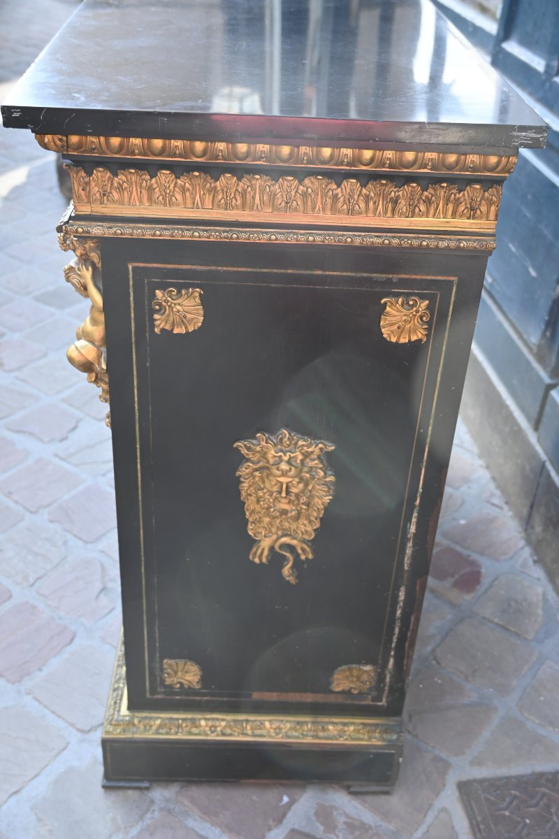 Meuble,vitrine de style Louis XIV  , marqueterie Boulle ,Napoléon III-photo-6