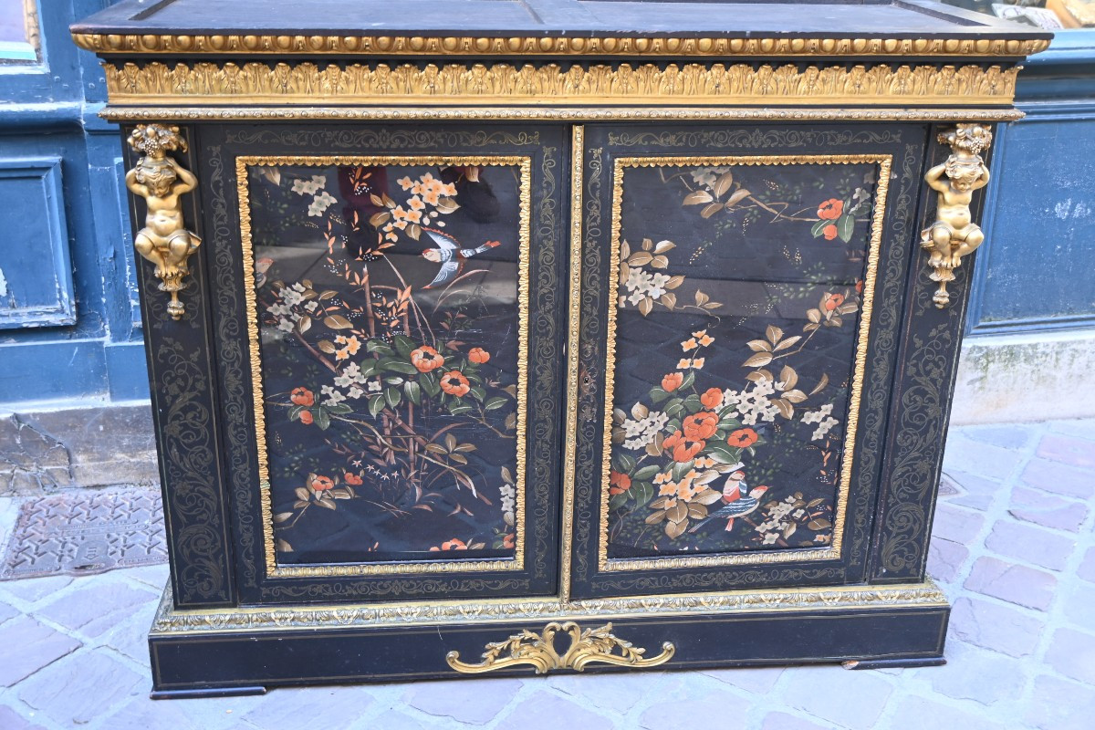 Meuble,vitrine de style Louis XIV  , marqueterie Boulle ,Napoléon III