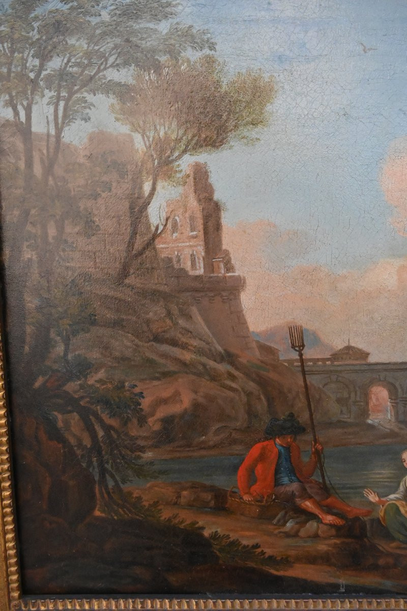 Jean Baptiste Lallemand Follower Of , Mediterranean Port Scene-photo-4