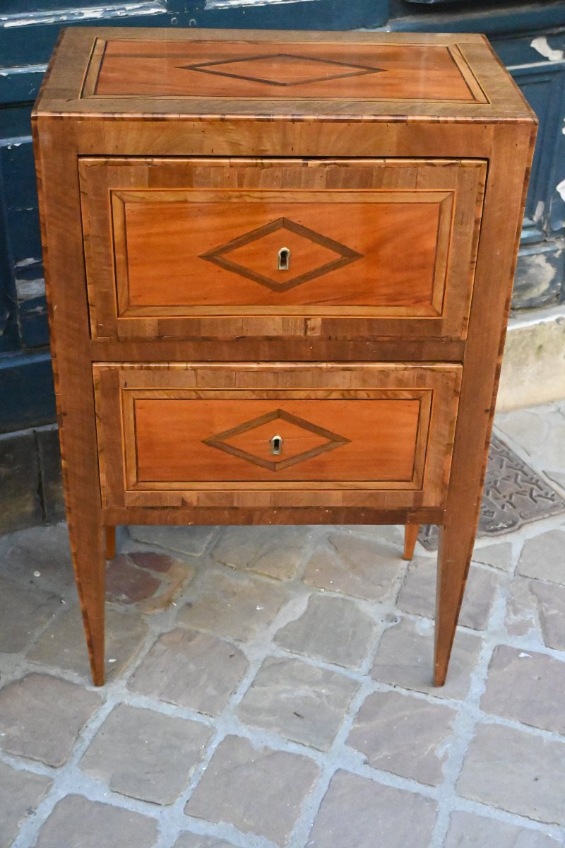 Paire de petites commodes italiennes fin XVIII-photo-4