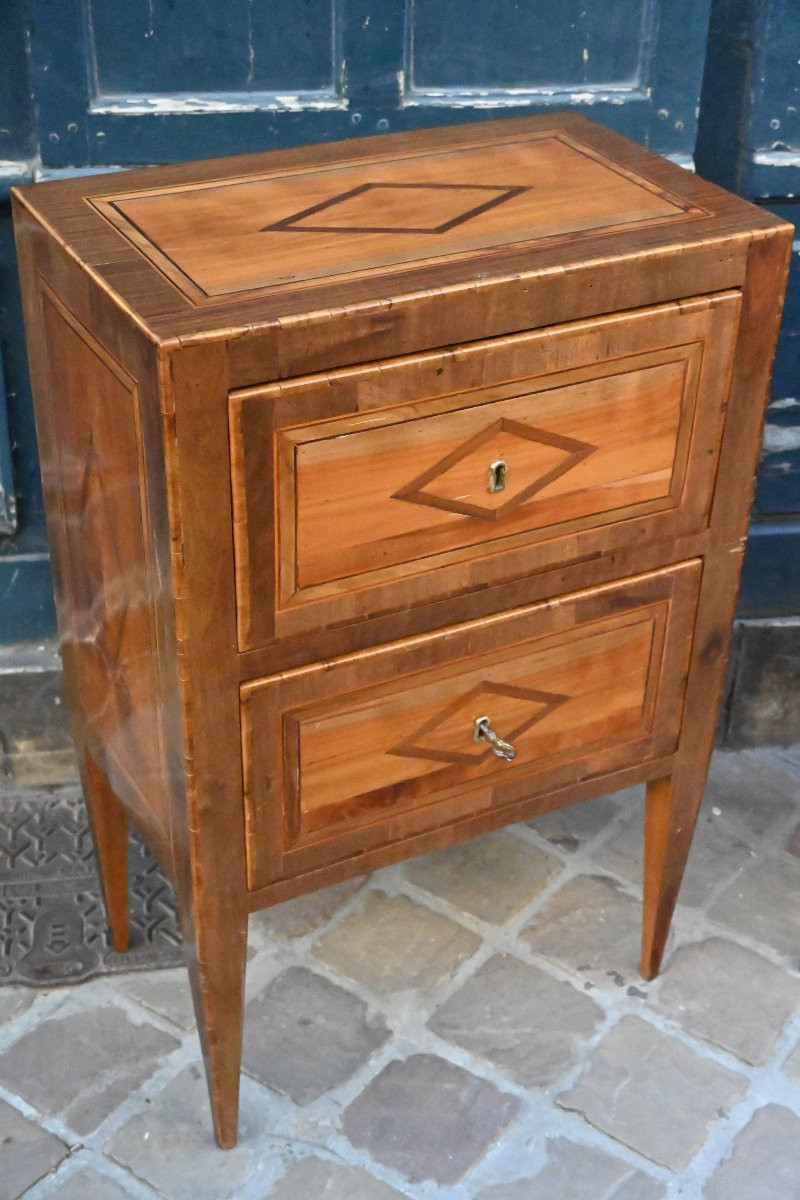 Paire de petites commodes italiennes fin XVIII-photo-1