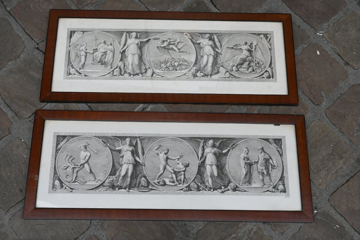 Napoléon Et Ses Victoires d'Après l'Antique , Suite De Trois Gravures XIX-photo-2