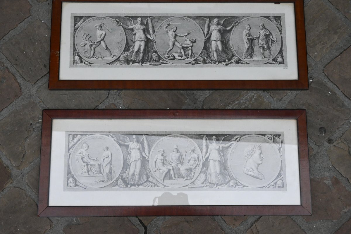 Napoléon Et Ses Victoires d'Après l'Antique , Suite De Trois Gravures XIX-photo-3