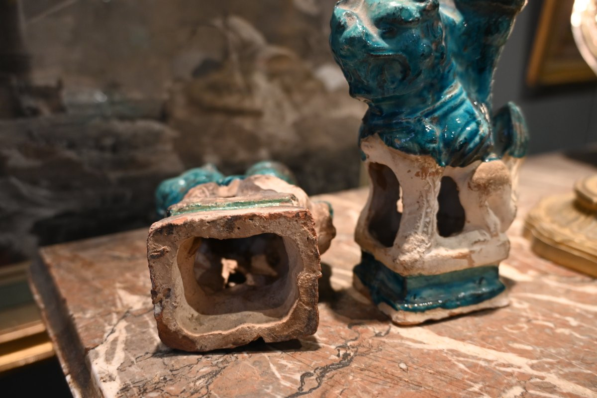 Paire de chiens de Fô   Chine XVIII-photo-3