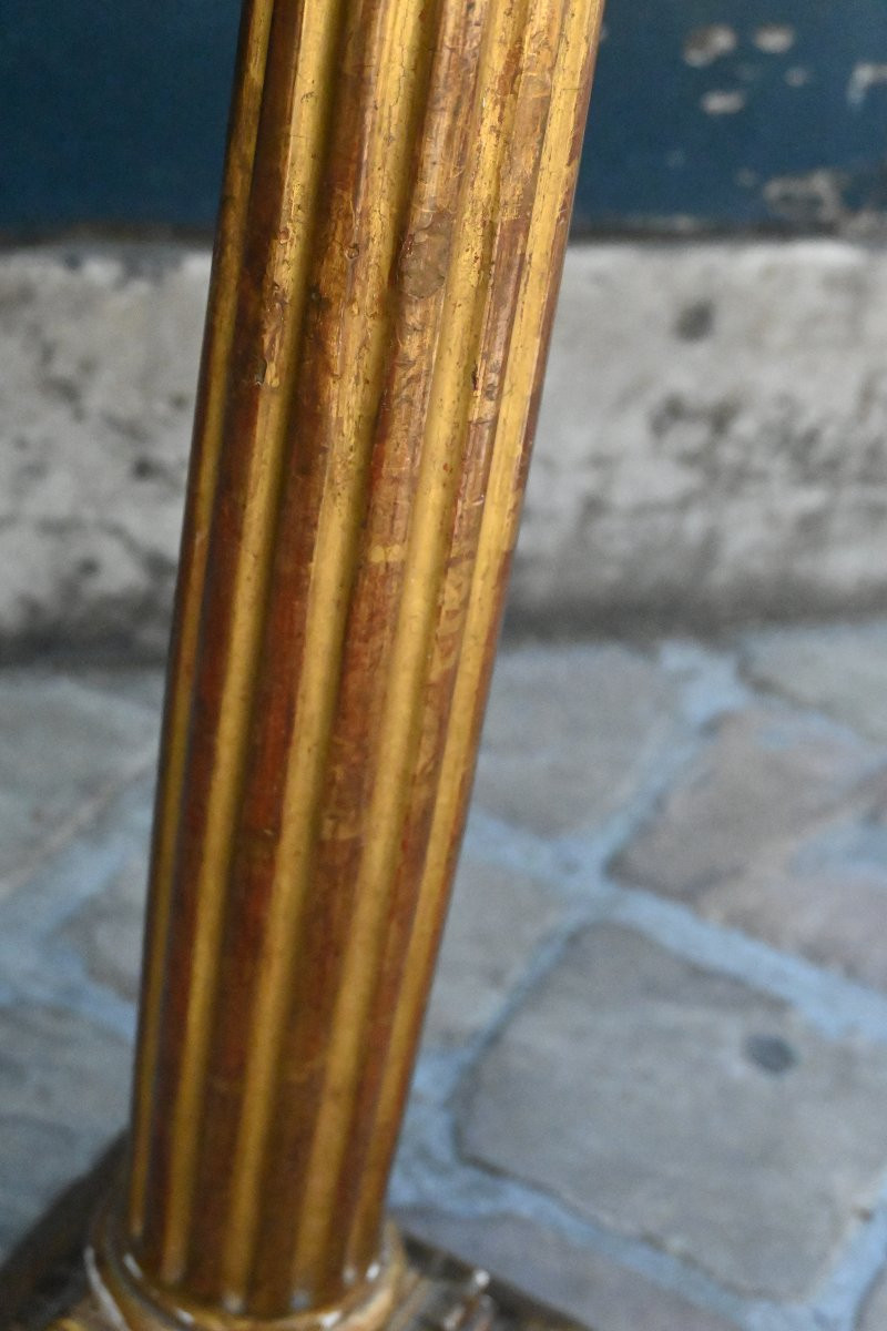 Colonne cannelée en bois doré-photo-3