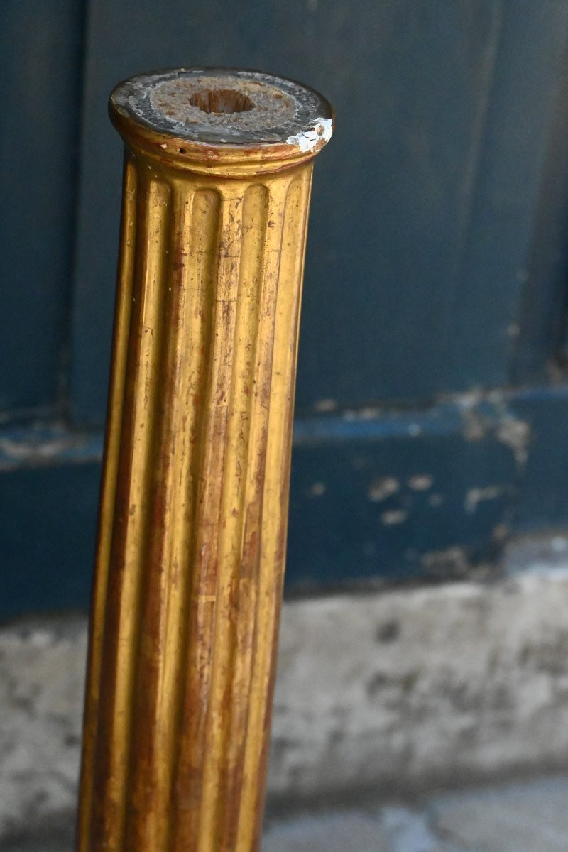 Colonne cannelée en bois doré-photo-5