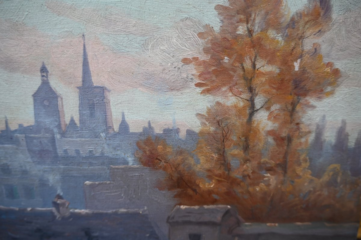 Guigamp Le Lavoir , Oil Painting By Etienne Bouillé-photo-3