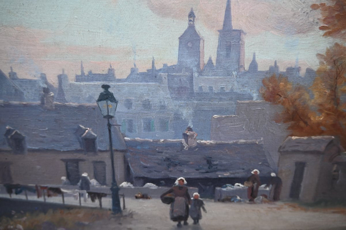 Guigamp Le Lavoir , Oil Painting By Etienne Bouillé-photo-4