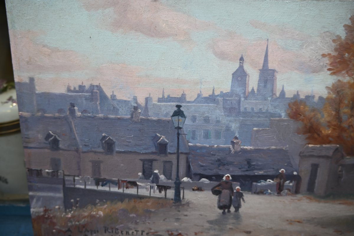 Guigamp Le Lavoir , Oil Painting By Etienne Bouillé-photo-5