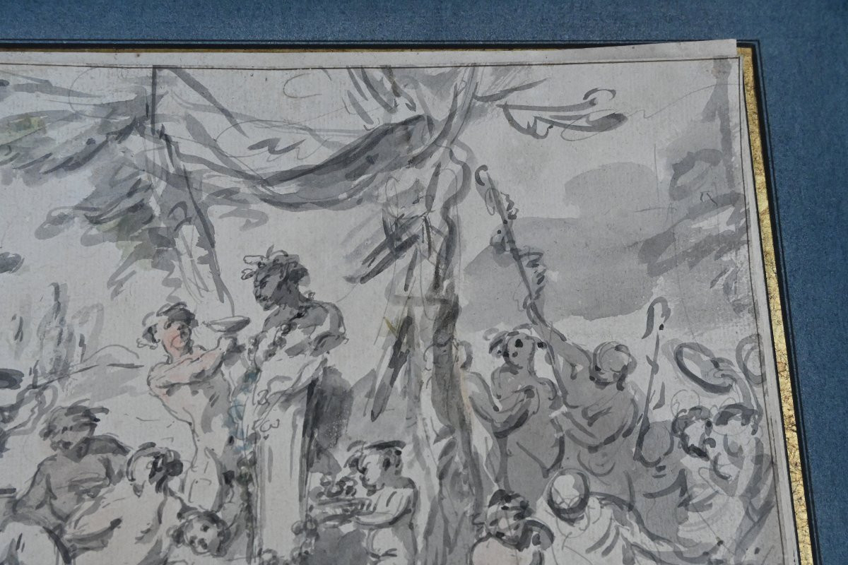 Bacchanale , Wash Drawing XVIII After Jean Baptiste Marie Pierre-photo-4
