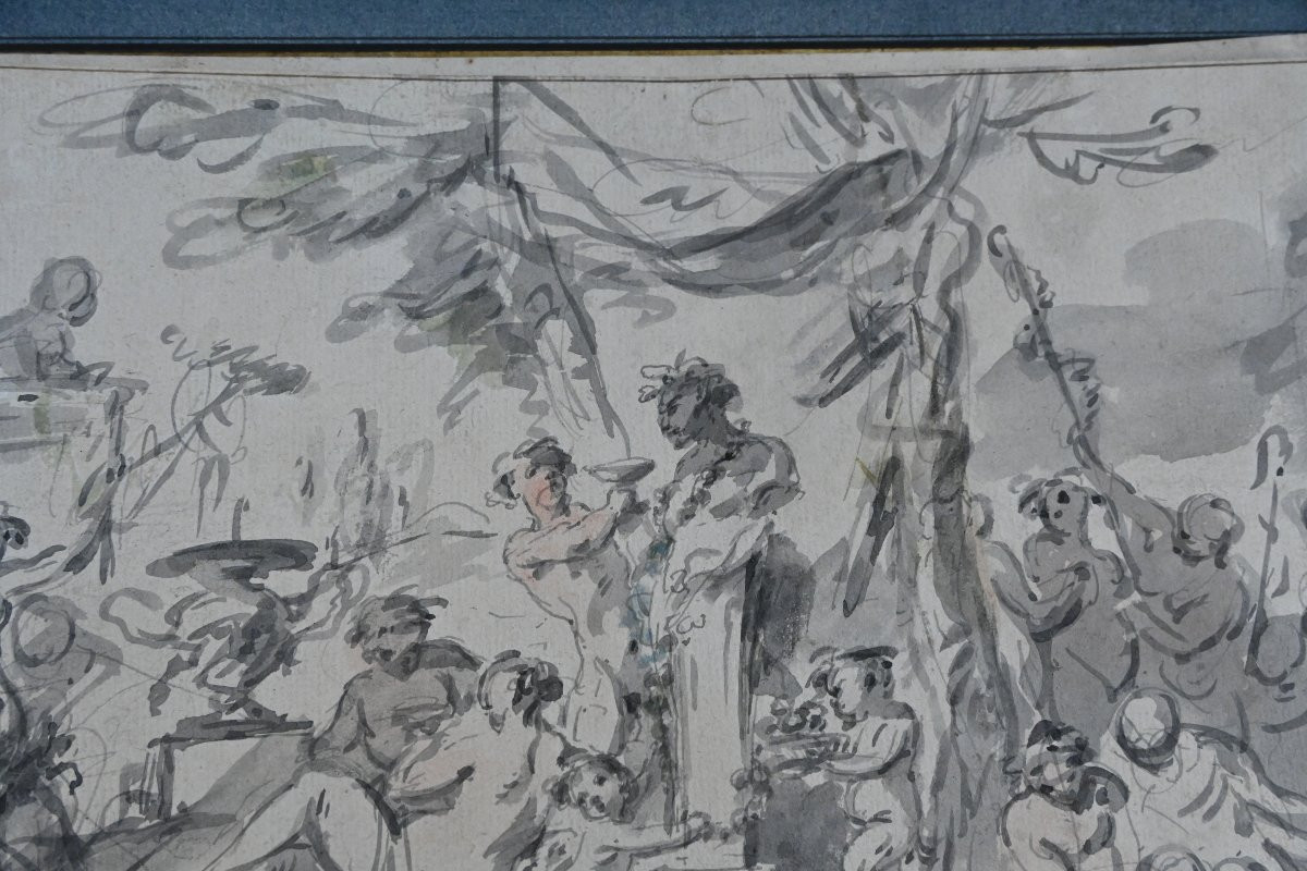 Bacchanale , Wash Drawing XVIII After Jean Baptiste Marie Pierre-photo-1
