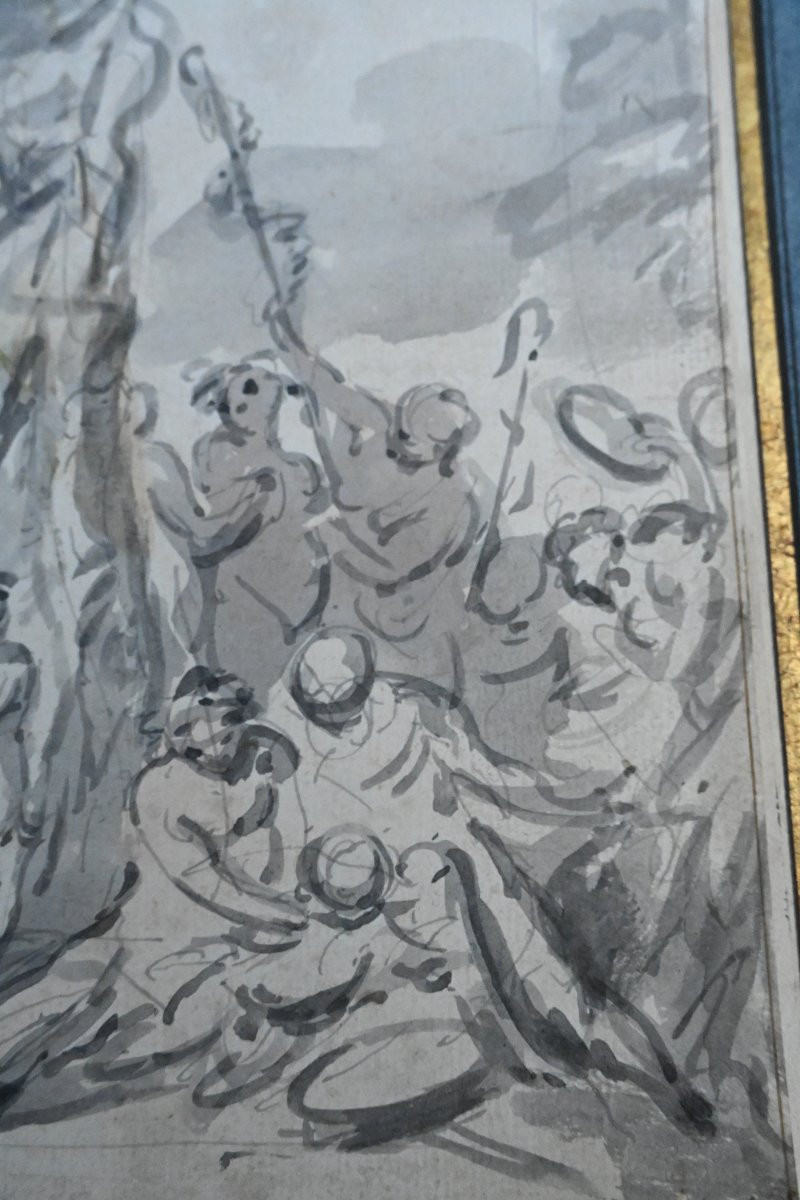 Bacchanale , Wash Drawing XVIII After Jean Baptiste Marie Pierre-photo-4
