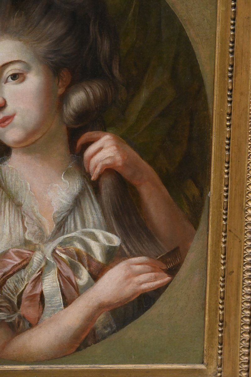 Portrait de jeune femme à sa toilette epoque Louis XVI-photo-3