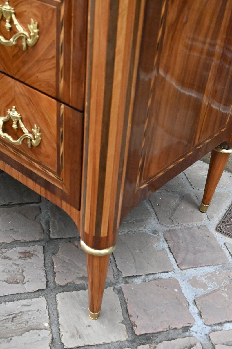 Louis XVI Period Chest Of Drawers Stamped By Vassou And Jme-photo-3