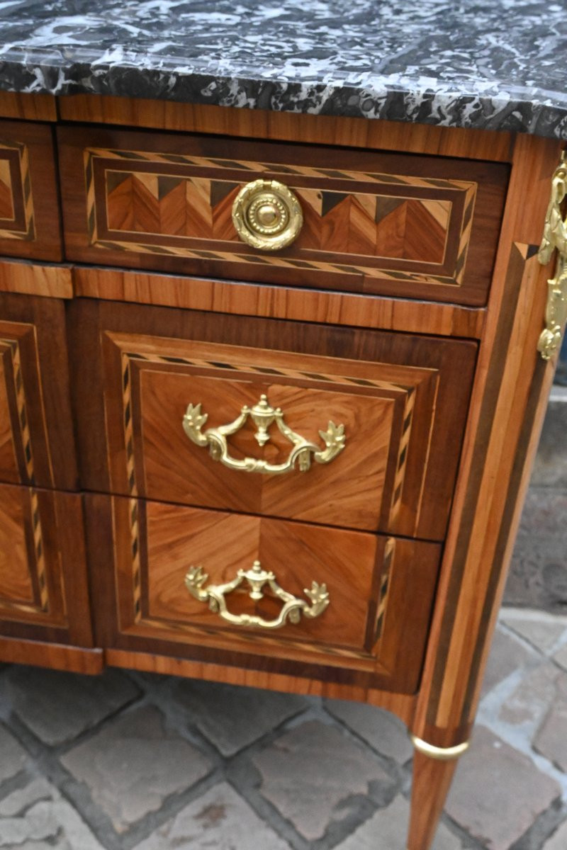 Louis XVI Period Chest Of Drawers Stamped By Vassou And Jme-photo-4