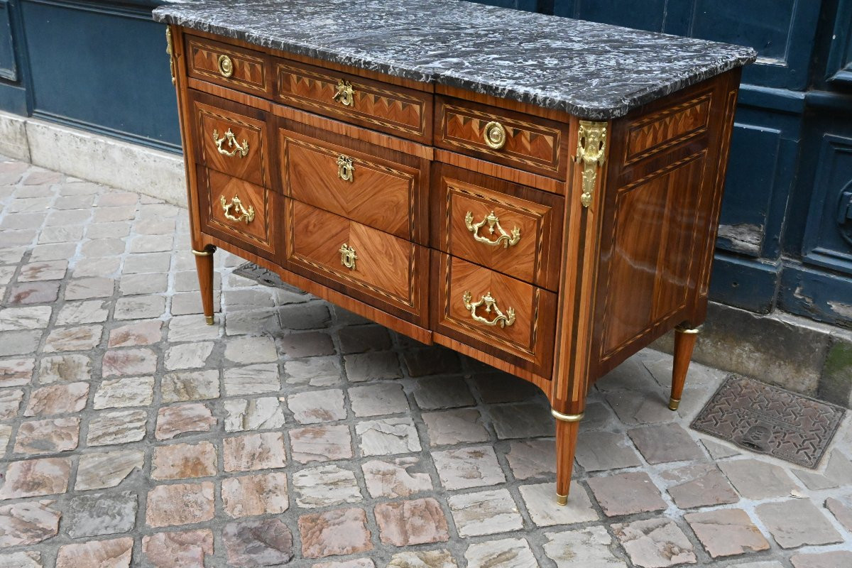 Louis XVI Period Chest Of Drawers Stamped By Vassou And Jme-photo-6