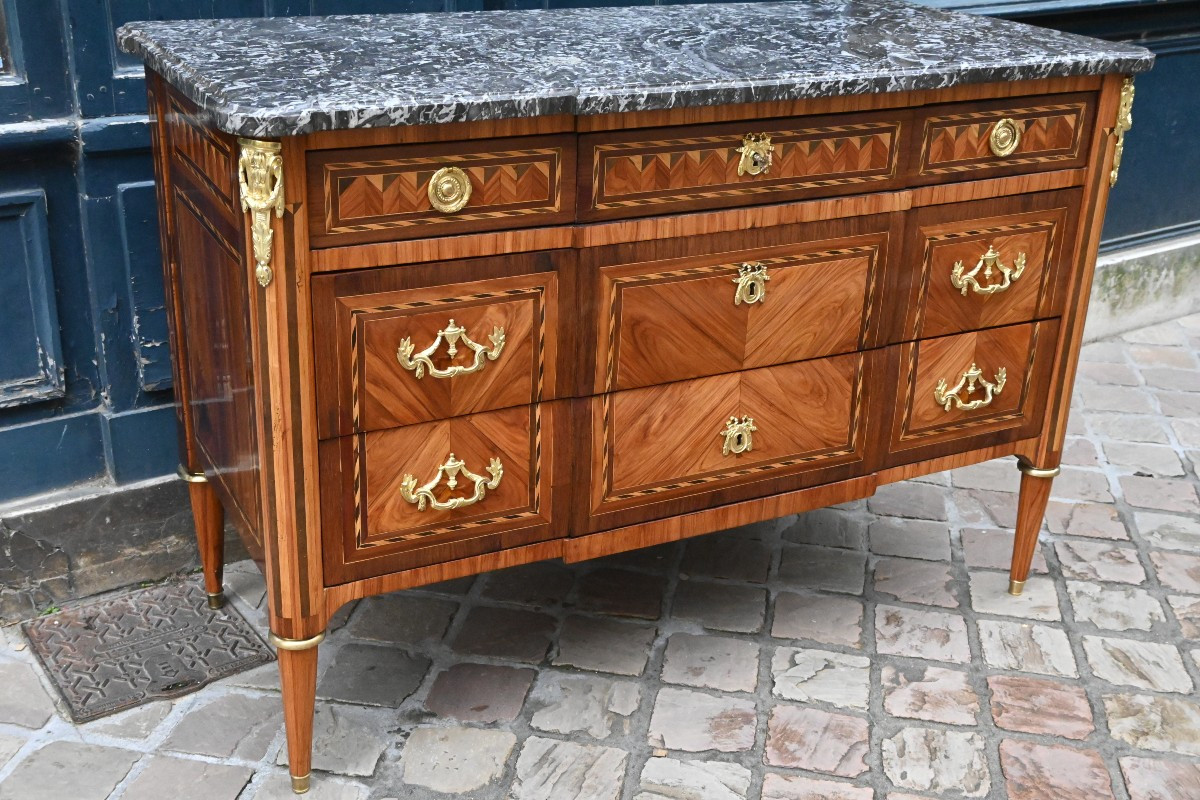 Louis XVI Period Chest Of Drawers Stamped By Vassou And Jme