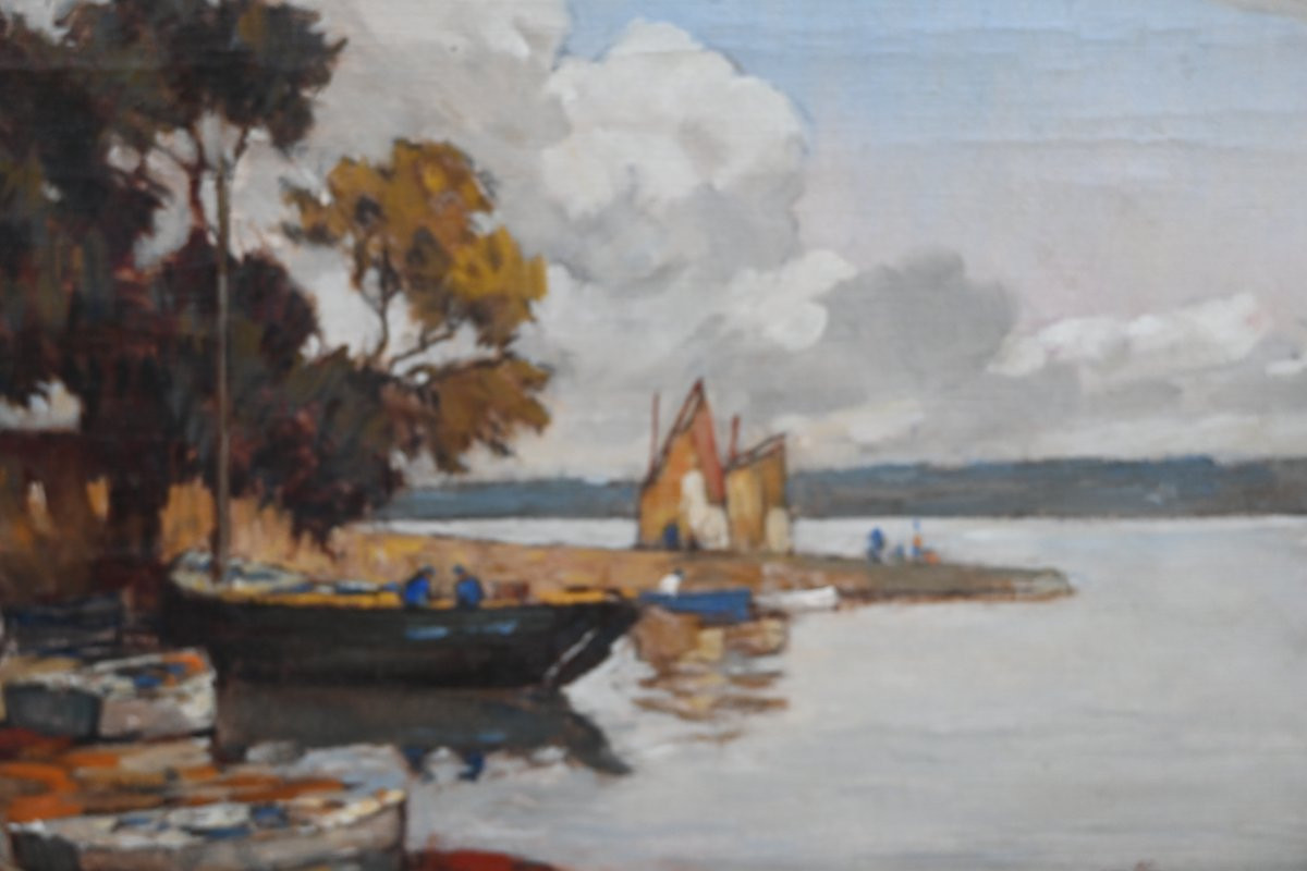 Paysage de Bretagne , huile signée de Fromentin -photo-6