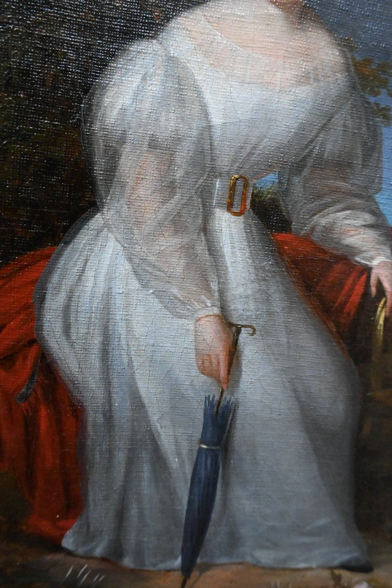 Charmant portrait d une jeune femme dans un parc  école XIX-photo-1
