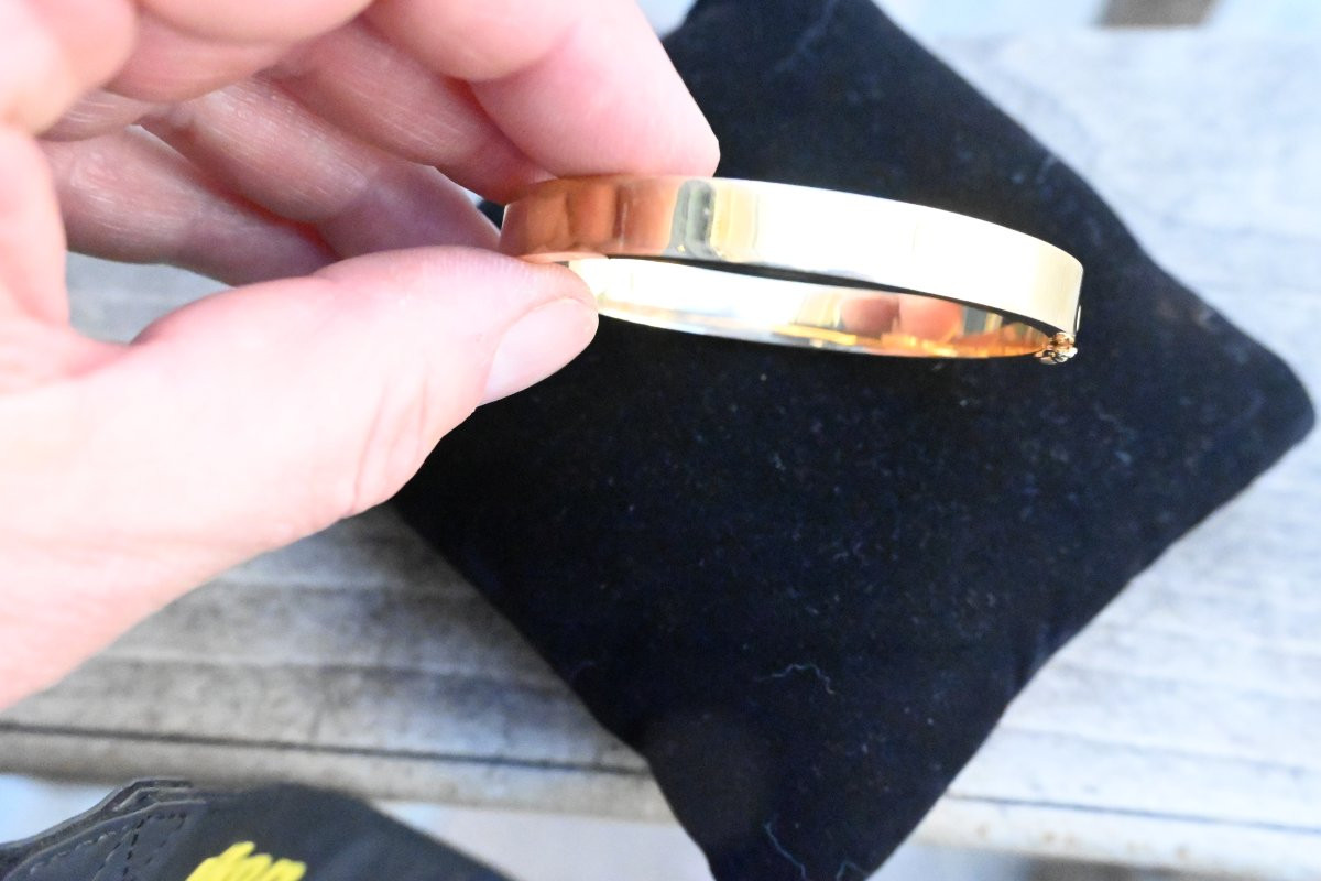18 Kt Gold Bezel Bracelet-photo-4