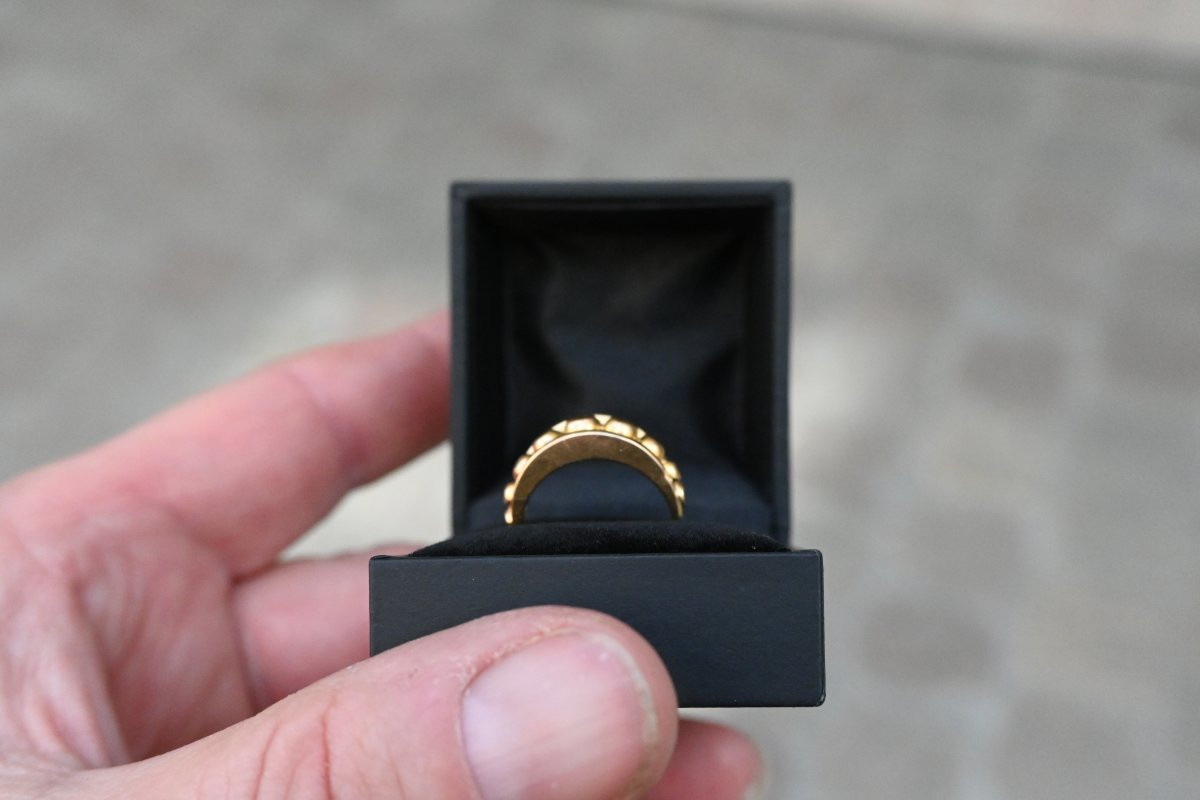 Bague boules en or travail français vers 1940 1950-photo-3